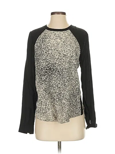 Pre-owned Rebecca Taylor Long Sleeve Top Black Mock Neckline Tops