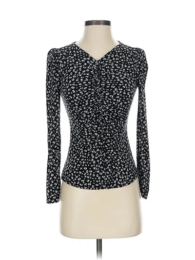 Pre-owned Rebecca Taylor Long Sleeve Top Black Sweetheart Neckline Tops