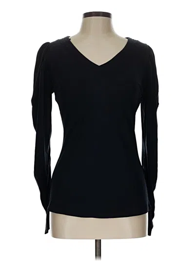 Rebecca Taylor Long Sleeve Top Black V-neck Tops