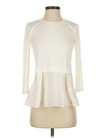 Pre-owned Rebecca Taylor Long Sleeve Top Ivory Crew Neck Tops In White