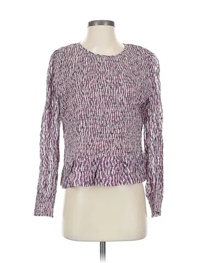 Pre-owned Rebecca Taylor Long Sleeve Top Purple Square Neckline Tops