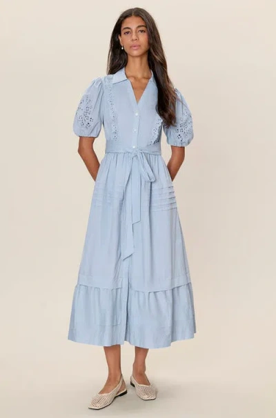 Rebecca Taylor Lorelai Shirt Dress In Blue