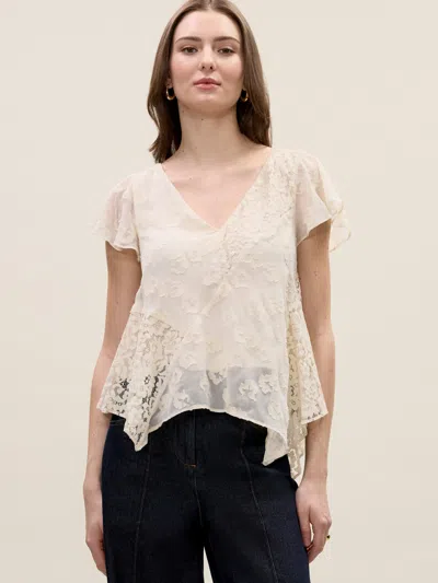 Rebecca Taylor Marielle Lace Blouse In White