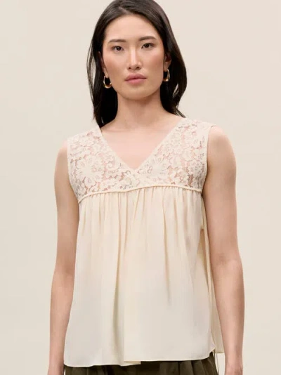 Rebecca Taylor Marielle Lace Top In Ivory