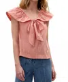 Rebecca Taylor Marietta Crinkle Top In Sorbet In Pink