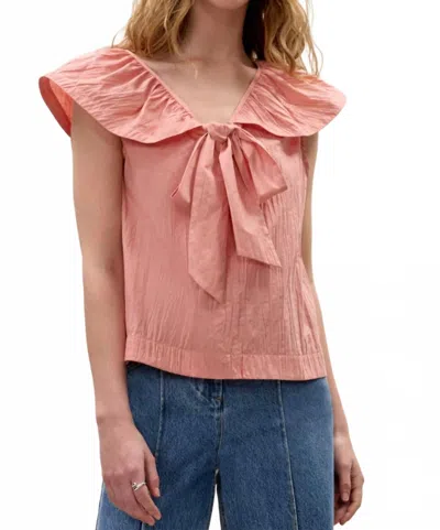Rebecca Taylor Marietta Crinkle Top In Sorbet In Pink