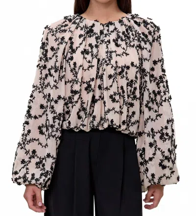 Rebecca Taylor Marisol Bubble Top In Black And White In Multi