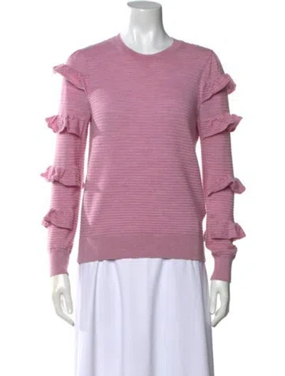 Pre-owned Rebecca Taylor Merino Wool Crew Neck Sweater In Pink
