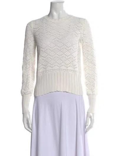 Pre-owned Rebecca Taylor Merino Wool Patterned Sweater In Gray