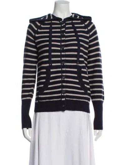 Pre-owned Rebecca Taylor Merino Wool Striped Sweater In Blue