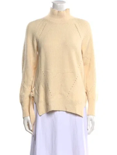 Pre-owned Rebecca Taylor Merino Wool Turtleneck Sweater In Neutral