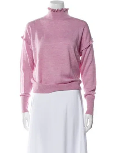 Pre-owned Rebecca Taylor Merino Wool Turtleneck Sweater In Pink
