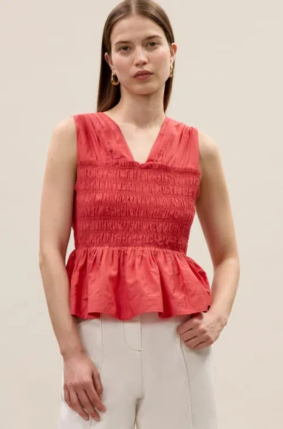 Rebecca Taylor Merrick Silk Cotton Top In Pink