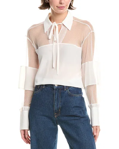 REBECCA TAYLOR REBECCA TAYLOR MESH SILK BLOUSE