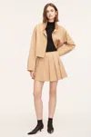 Rebecca Taylor Military Cotton Mini Skirt In Brown