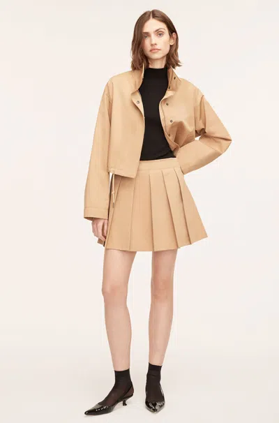 Rebecca Taylor Military Cotton Mini Skirt In Brown