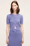 Rebecca Taylor Mini Bouclé Cardigan In Blue
