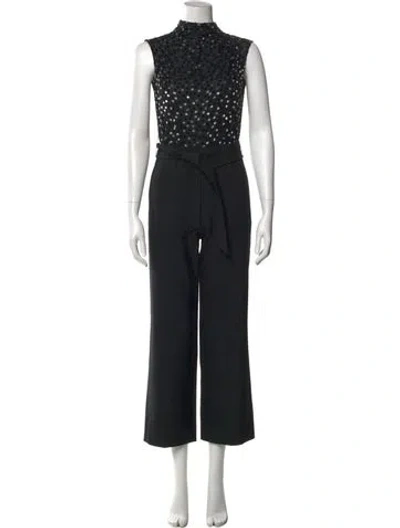 Pre-owned Rebecca Taylor Mock Neck Jumpsuit In Black