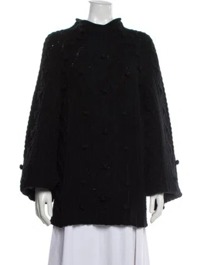 Pre-owned Rebecca Taylor Mock Neck Sweater In Black