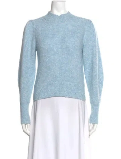 Pre-owned Rebecca Taylor Mock Neck Sweater In Blue
