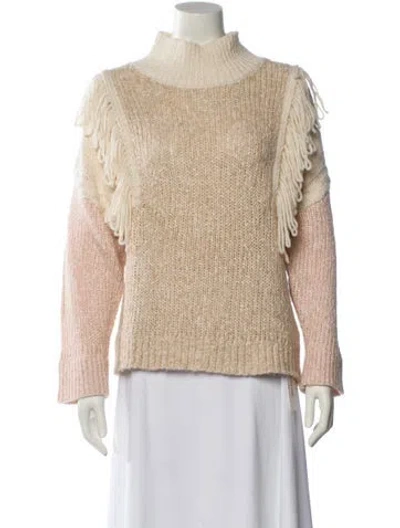 Pre-owned Rebecca Taylor Mock Neck Sweater In Neutral