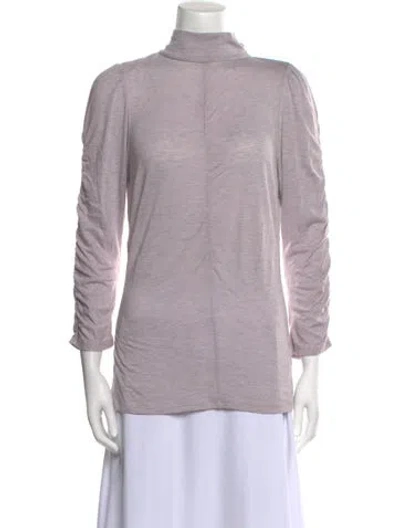 Pre-owned Rebecca Taylor Mock Neck Sweater In Purple