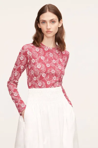 Rebecca Taylor Monarch Fleur Essential Long Sleeve Tee In Pink