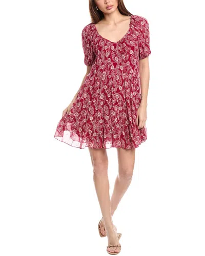 Rebecca Taylor Monarch Fleur Tiered Silk-blend Mini Dress In Red