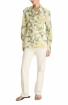 Rebecca Taylor Nouveau Fleur Bustier Button Down In Green