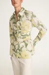 Rebecca Taylor Nouveau Fleur Bustier Button Down In Multi