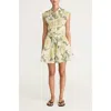 Rebecca Taylor Nouveau Fleur Corseted Mini Dress In Snow Combo