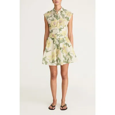 Rebecca Taylor Nouveau Fleur Corseted Mini Dress In Snow Combo