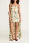 Rebecca Taylor Nouveau Fleur Mini Dress With Train In Green