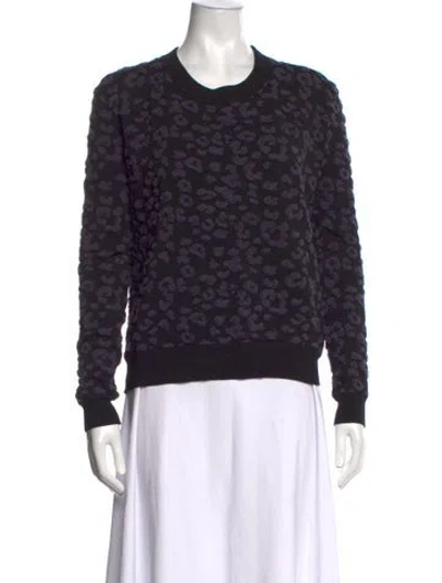 Pre-owned Rebecca Taylor Nylon Animal Print Sweater In Black