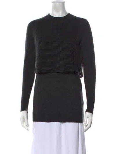 Pre-owned Rebecca Taylor Nylon Mock Neck Sweater In Grey