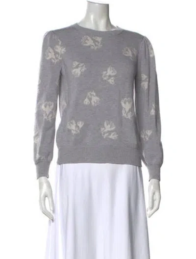 Pre-owned Rebecca Taylor Nylon Printed Sweater In Gray