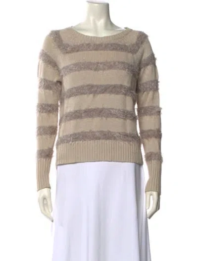 Pre-owned Rebecca Taylor Nylon Striped Sweater In Neutral