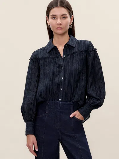 Rebecca Taylor Olivia Blouse In Black