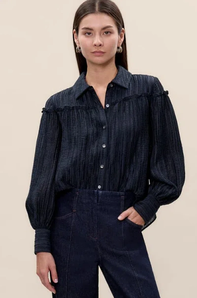 Rebecca Taylor Olivia Blouse In Blue