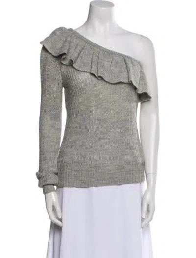 Pre-owned Rebecca Taylor One-shoulder Sweater In Gray
