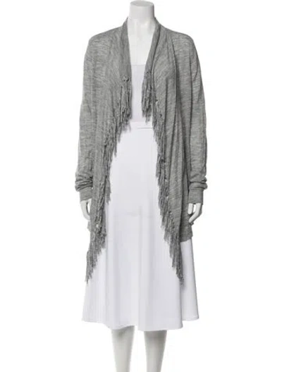 Pre-owned Rebecca Taylor Open Front Sweater In Gray