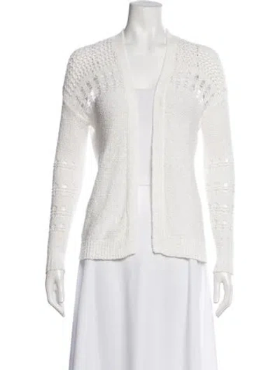 Pre-owned Rebecca Taylor Open Front Sweater In White