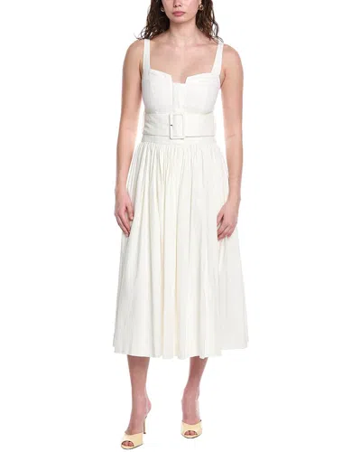 Rebecca Taylor Ottoman Linen-blend A-line Dress In White