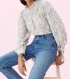 Rebecca Taylor Paisley Print Smocked Boho Top In Pink In Pink