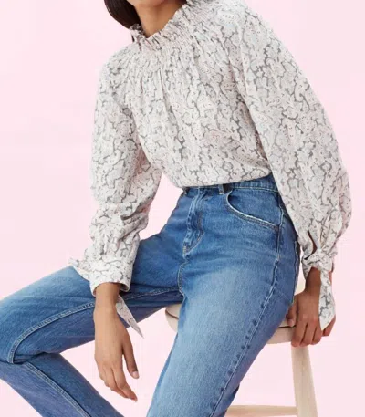 Rebecca Taylor Paisley Print Smocked Boho Top In Pink