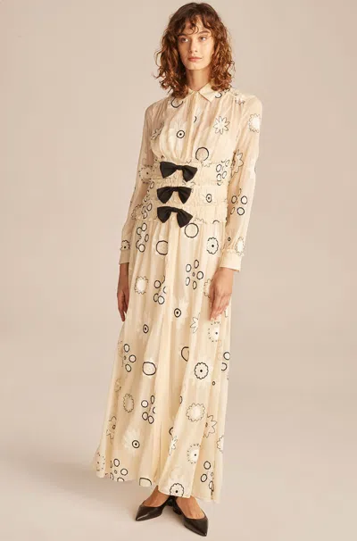 Rebecca Taylor Parasol Embroidery Dress In Sand