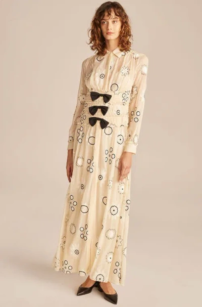 Rebecca Taylor Parasol Embroidery Dress In Shell