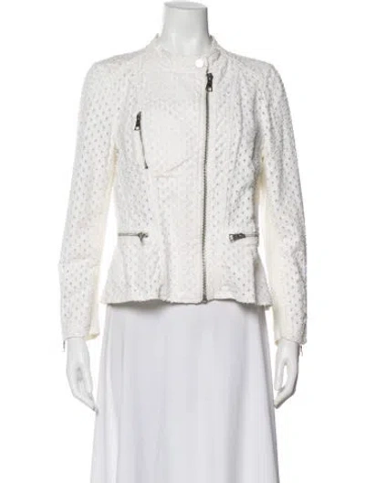 Pre-owned Rebecca Taylor Patterned Biker Jacket In Neutral