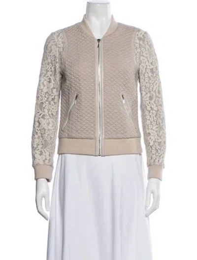 Pre-owned Rebecca Taylor Patterned Bomber Jacket In Neutral