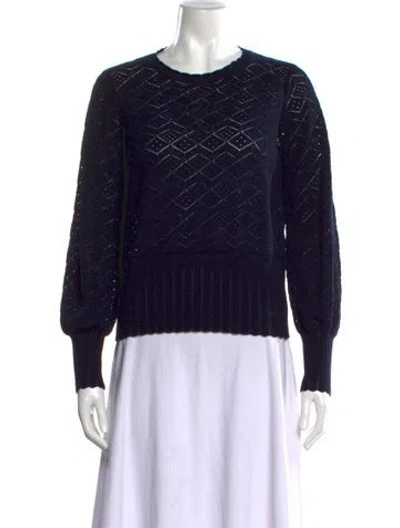 Pre-owned Rebecca Taylor Patterned Crew Neck Sweater In Black